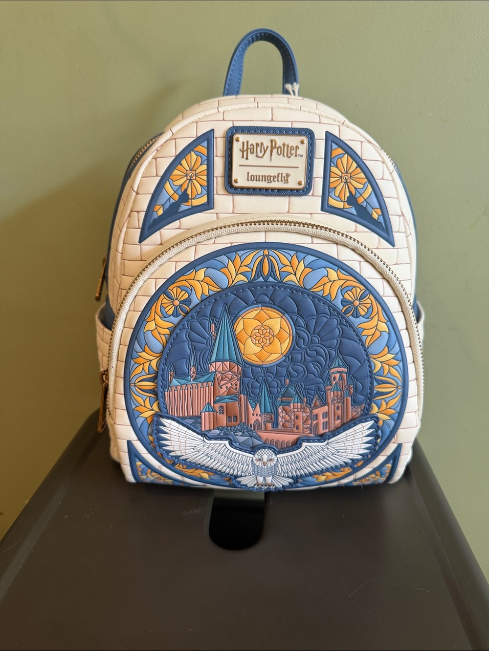 Loungefly White, Blue & Gold Hogwarts Mini Backpack
